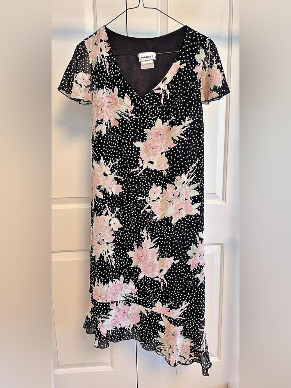 Du-Date floral midi slip dresses with flutter sleeves #C0050